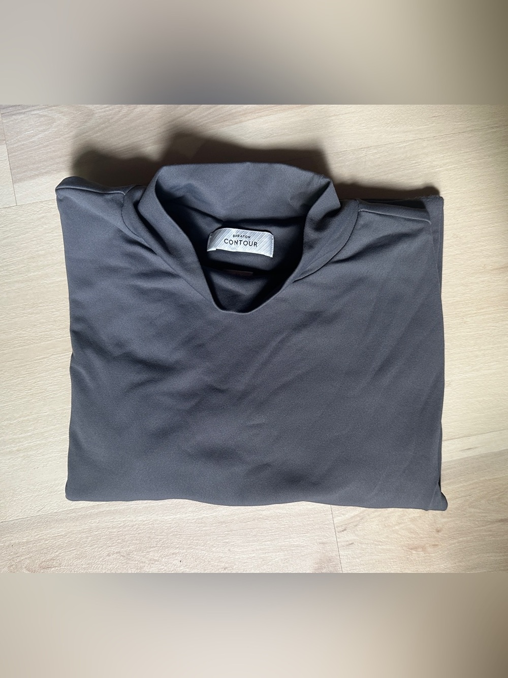 Aritzia Dark Gray Mock Neck Contour Shirt